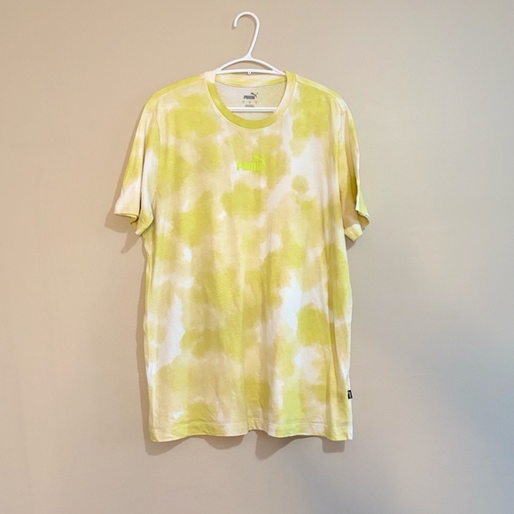 3/$10⚡️Puma Lime Cloud Tie-Dye Cotton Short Sleeve T-Shirt - Picture 1 of 9